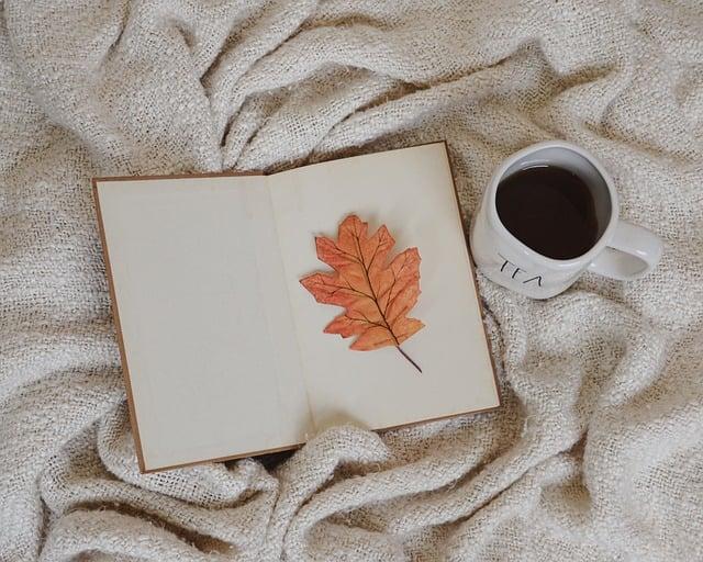 book, leaf, tea